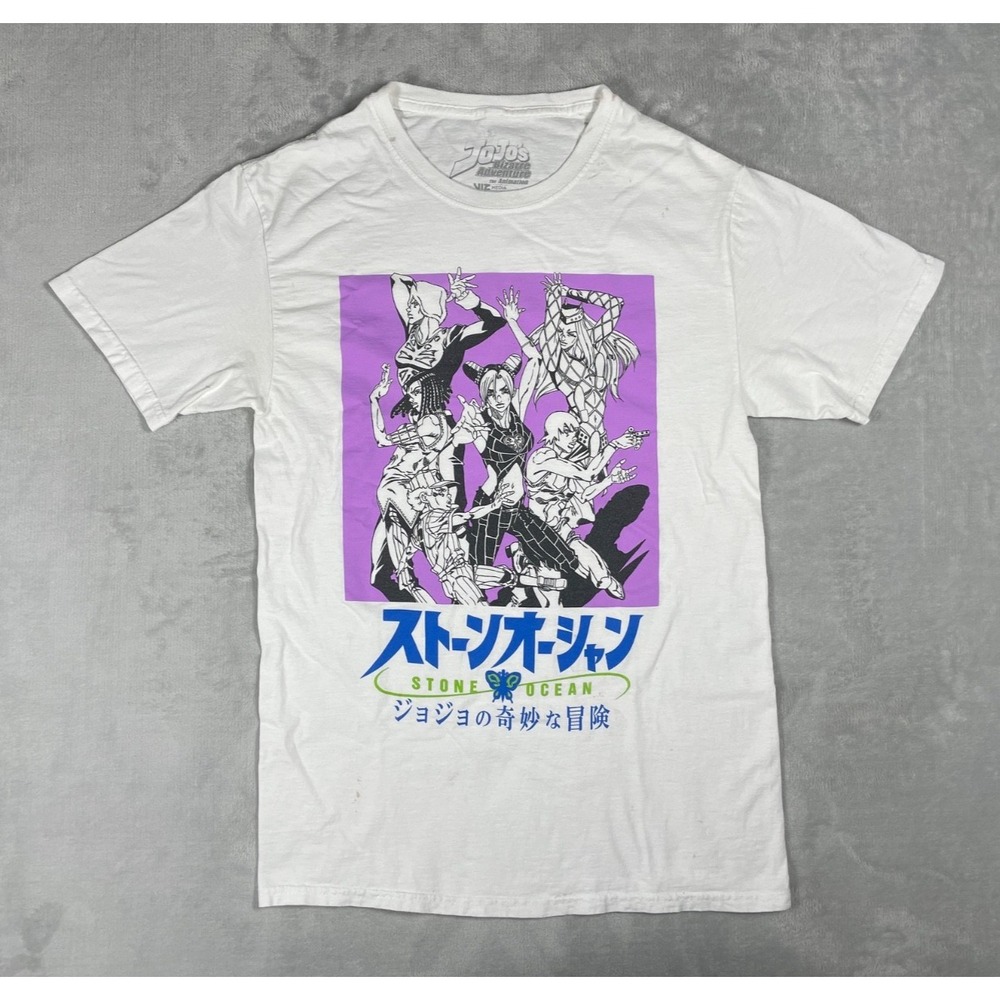 JoJo's Bizarre Adventure Stone Ocean T Shirt Men's S White Anime Manga Graphic